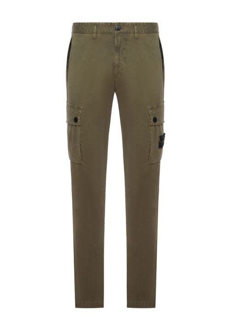 pantaloni stretch organic broken twill cotton uomo verde militare STONE ISLAND | K2S15 3100034 S00L1V0154